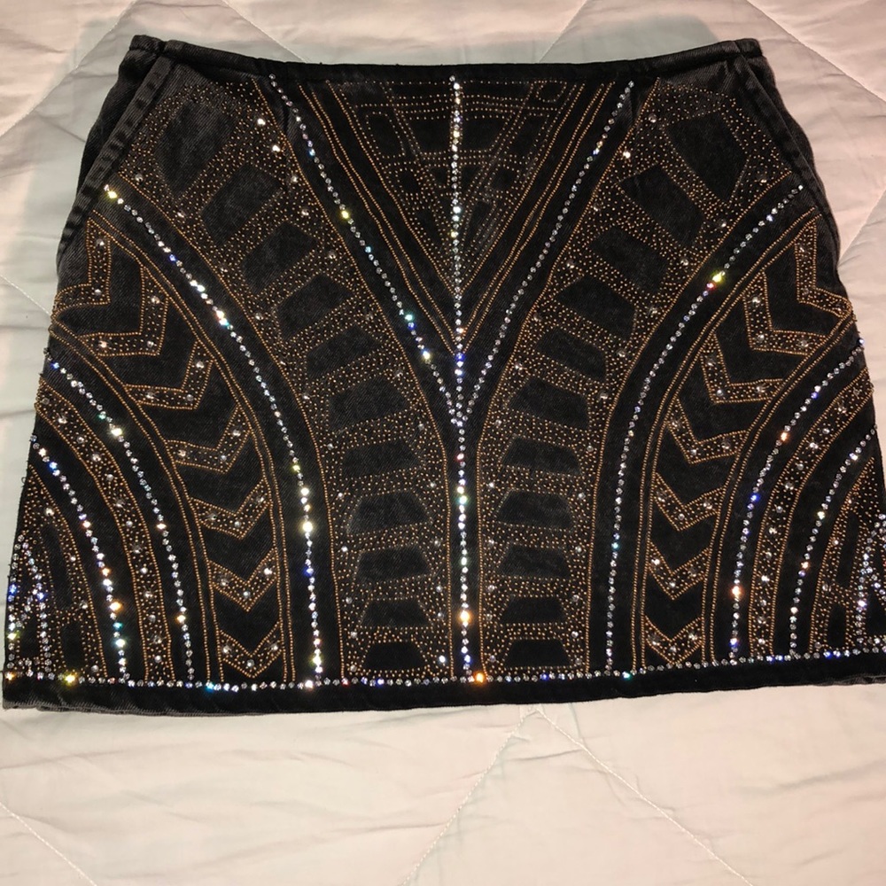 🔥 The Kooples Embroidered Denim Skirt